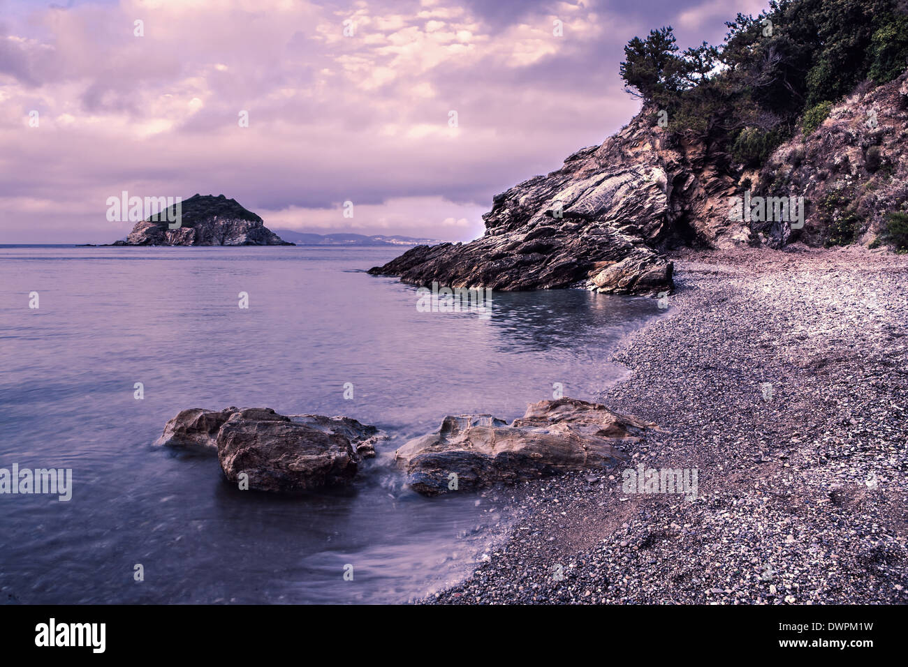 Frugoso beach près de Cavo, Elba Island, Italy Banque D'Images