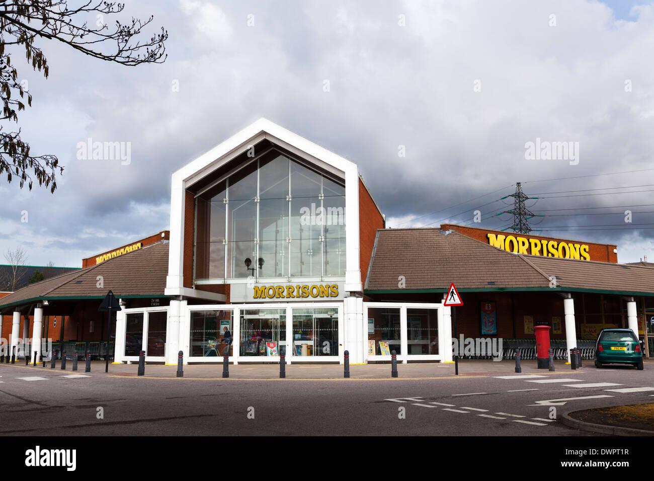 Supermarché Morrisons extérieur. Banque D'Images