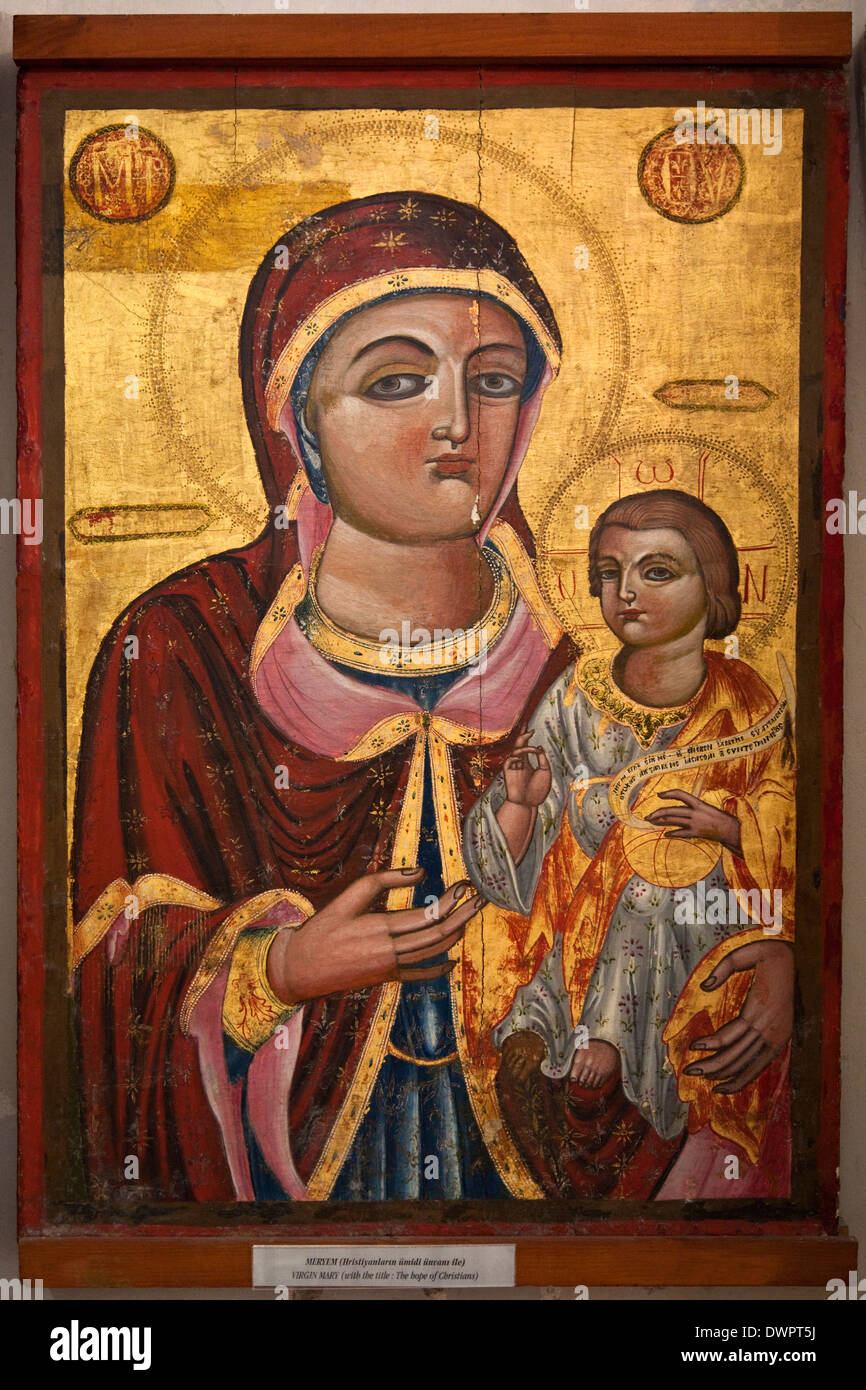 Icône religieuse à St Barnabas Monastery - la Chypre turque Banque D'Images