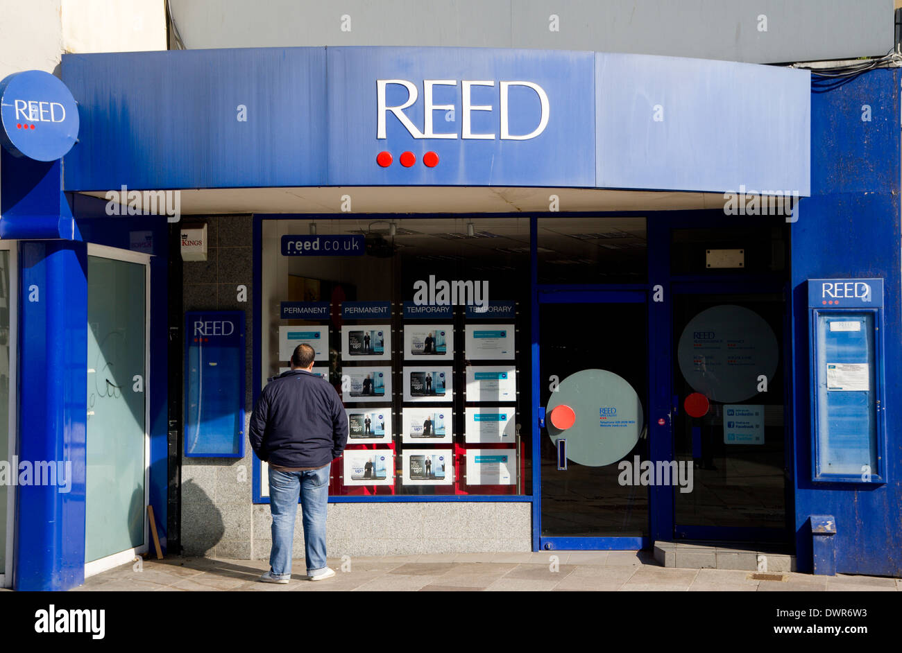 Reed Employment Agency shop, Cardiff, Pays de Galles. Banque D'Images