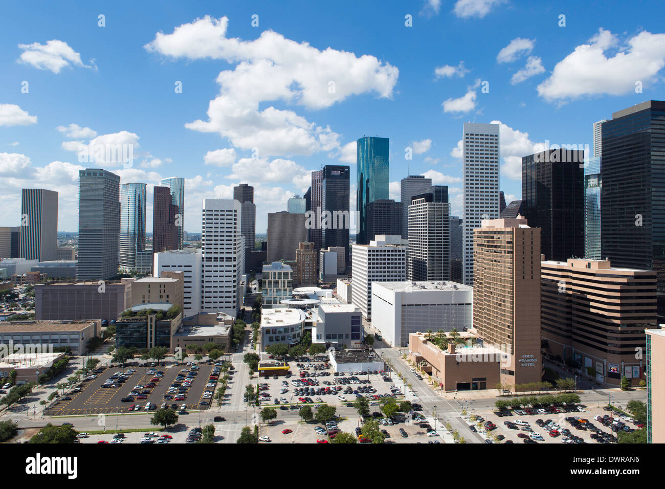Houston, Texas, USA, centre-ville city skyline Banque D'Images