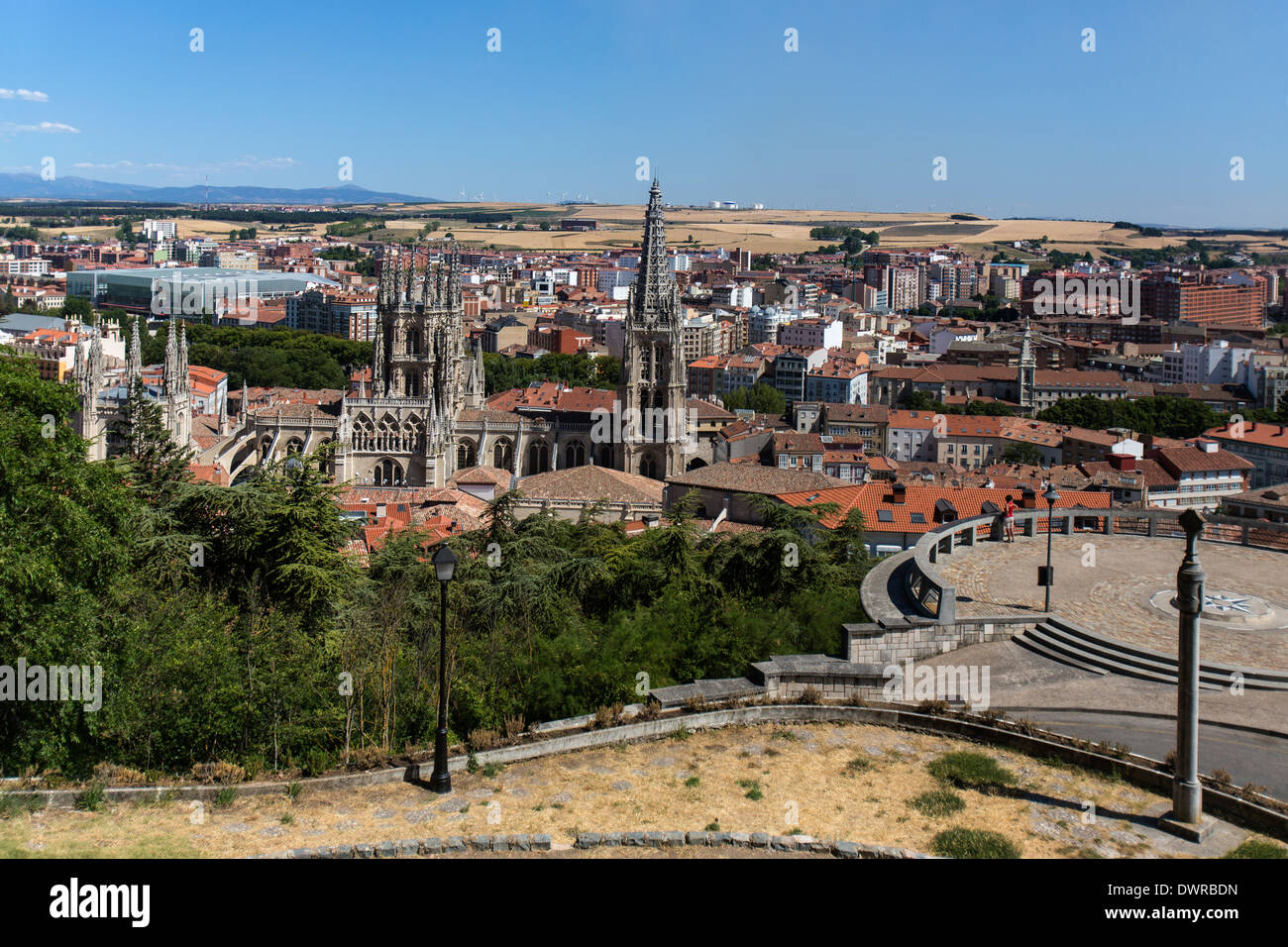 La Cathédrale de Burgos et de la ville de Burgos dans le Castilla-y-Leon région du nord de l'Espagne. Banque D'Images