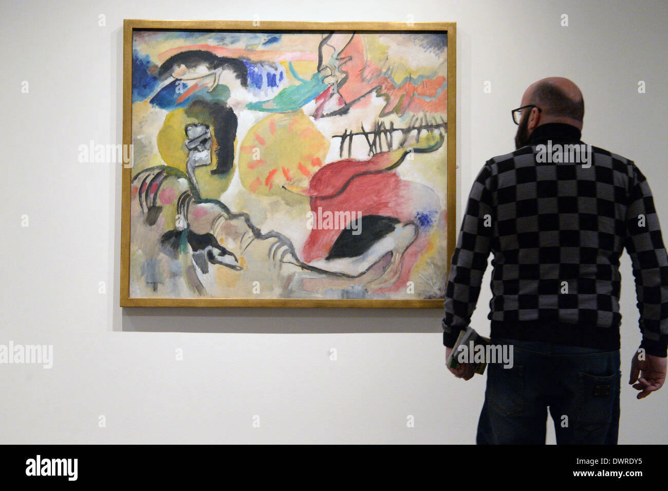 New York City, USA. 05Th Mar, 2014. Le travail 'Improvisation 27 (Jardin de l'amour II) 1912 par Vassily Kandinsky est exposée au Metropolitan Museum of Art de New York City, USA, 08 mars 2014. Photo : Felix Hoerhager/dpa/Alamy Live News Banque D'Images