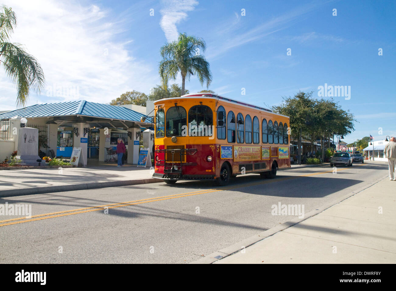 Rue voiture replica bus à Tampa, Floride, USA. Banque D'Images