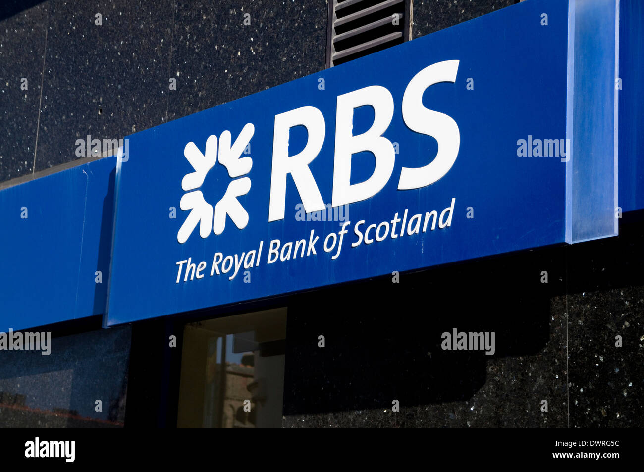 RBS Royal Bank of Scotland signe, High Street, Cardiff, Pays de Galles. Banque D'Images