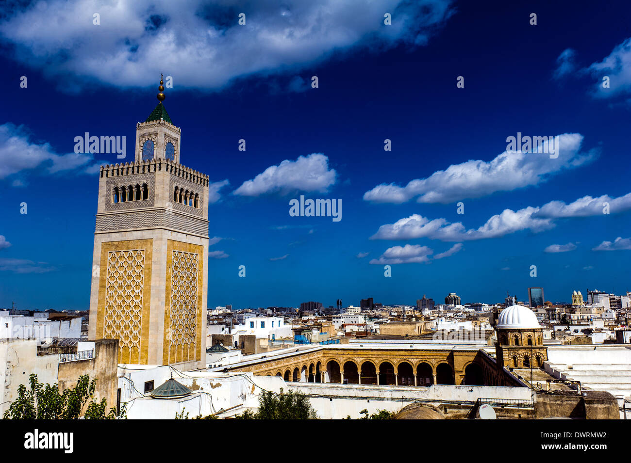 L'Afrique du Nord, Tunisie, Tunis. La grande mosquée Zaytouna. Banque D'Images