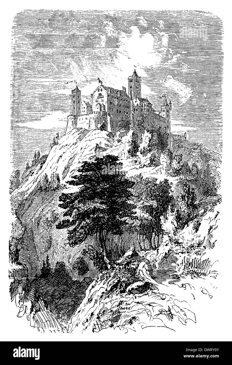 Wartburg en Thuringe, oberhalb der Stadt Eisenach am nordwestlichen Ende des Thüringer Waldes Banque D'Images