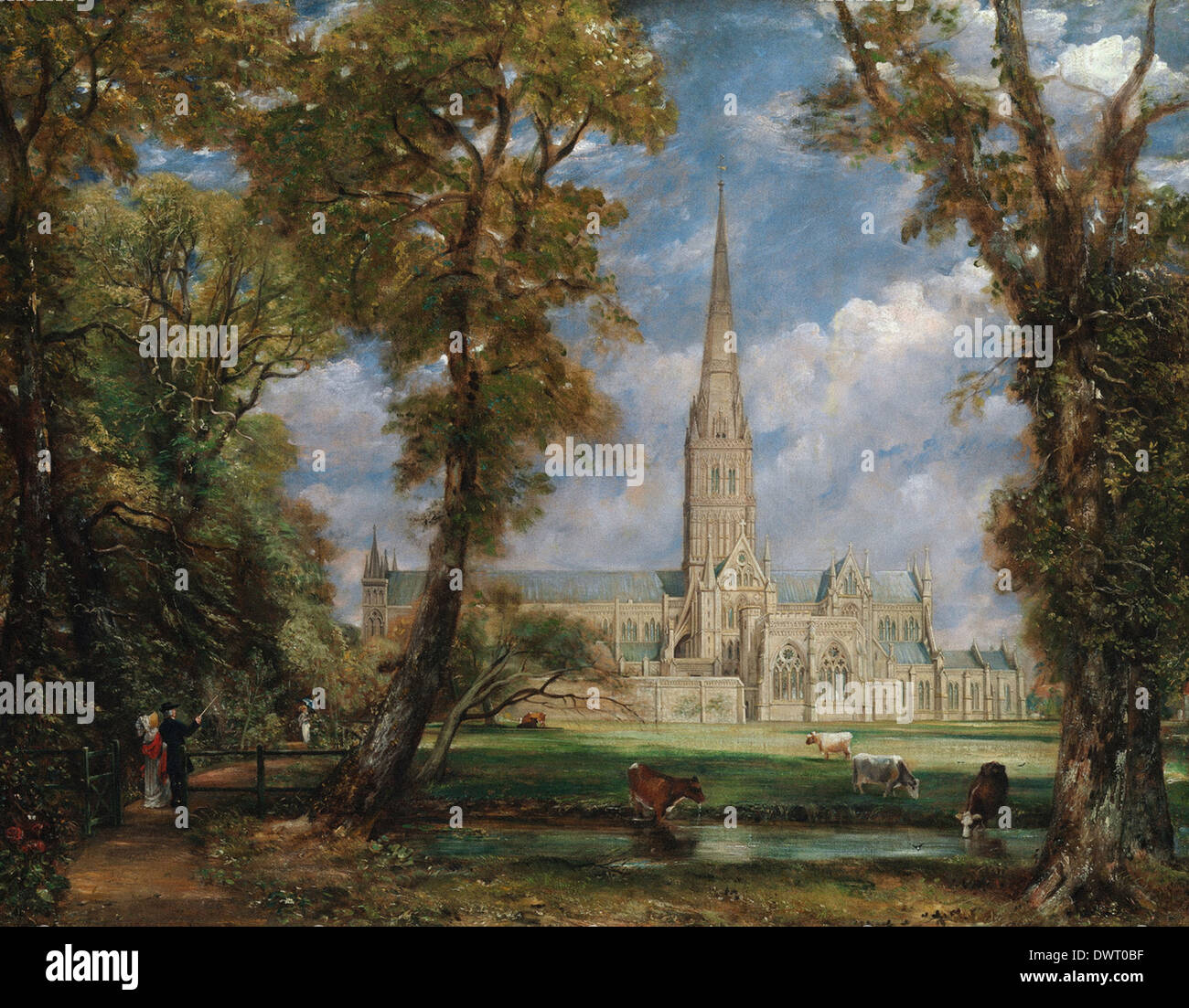 John Constable - La cathédrale de Salisbury du motif Banque D'Images John Constable - La cathédrale de Salisbury du motif Banque D'Images