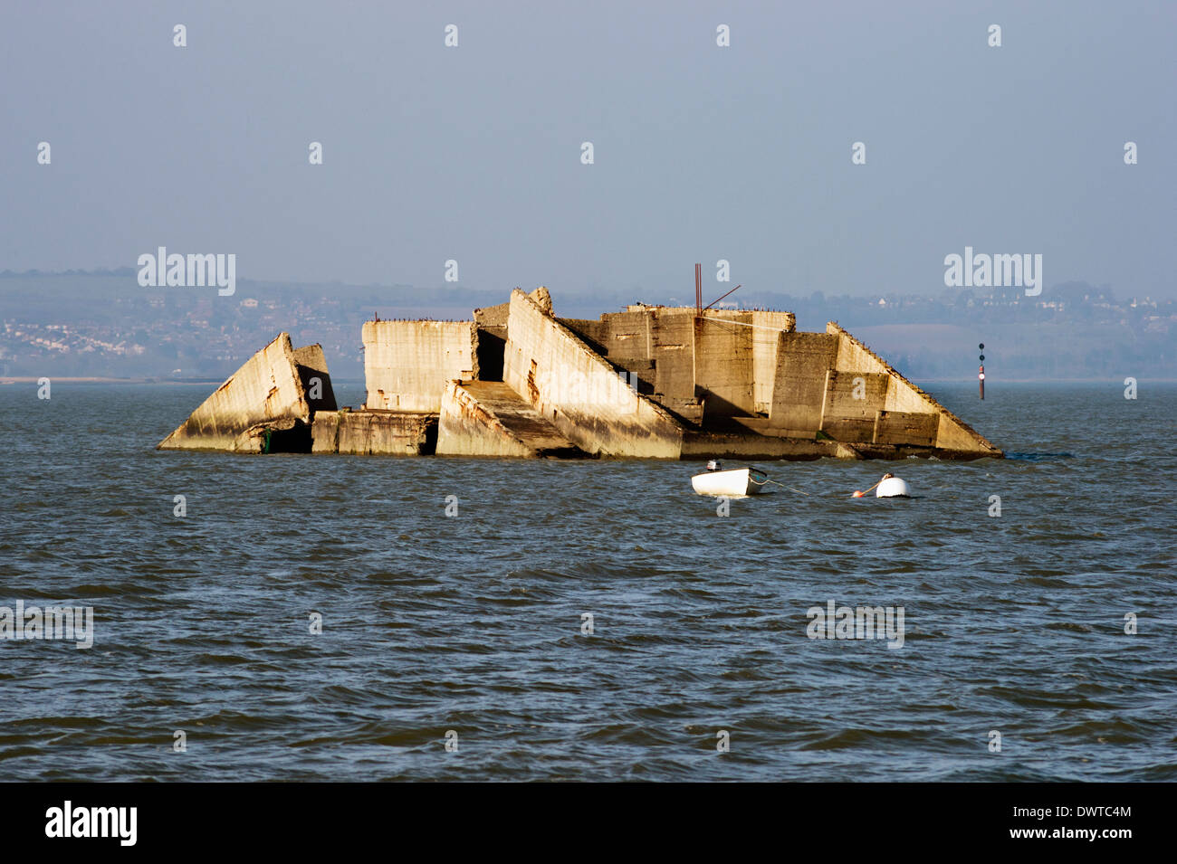 Les vestiges d'une guerre mondiale (section 2) Phoenix Mulberry Harbour, Harbour, Langstone Hayling Island off, Hampshire Banque D'Images