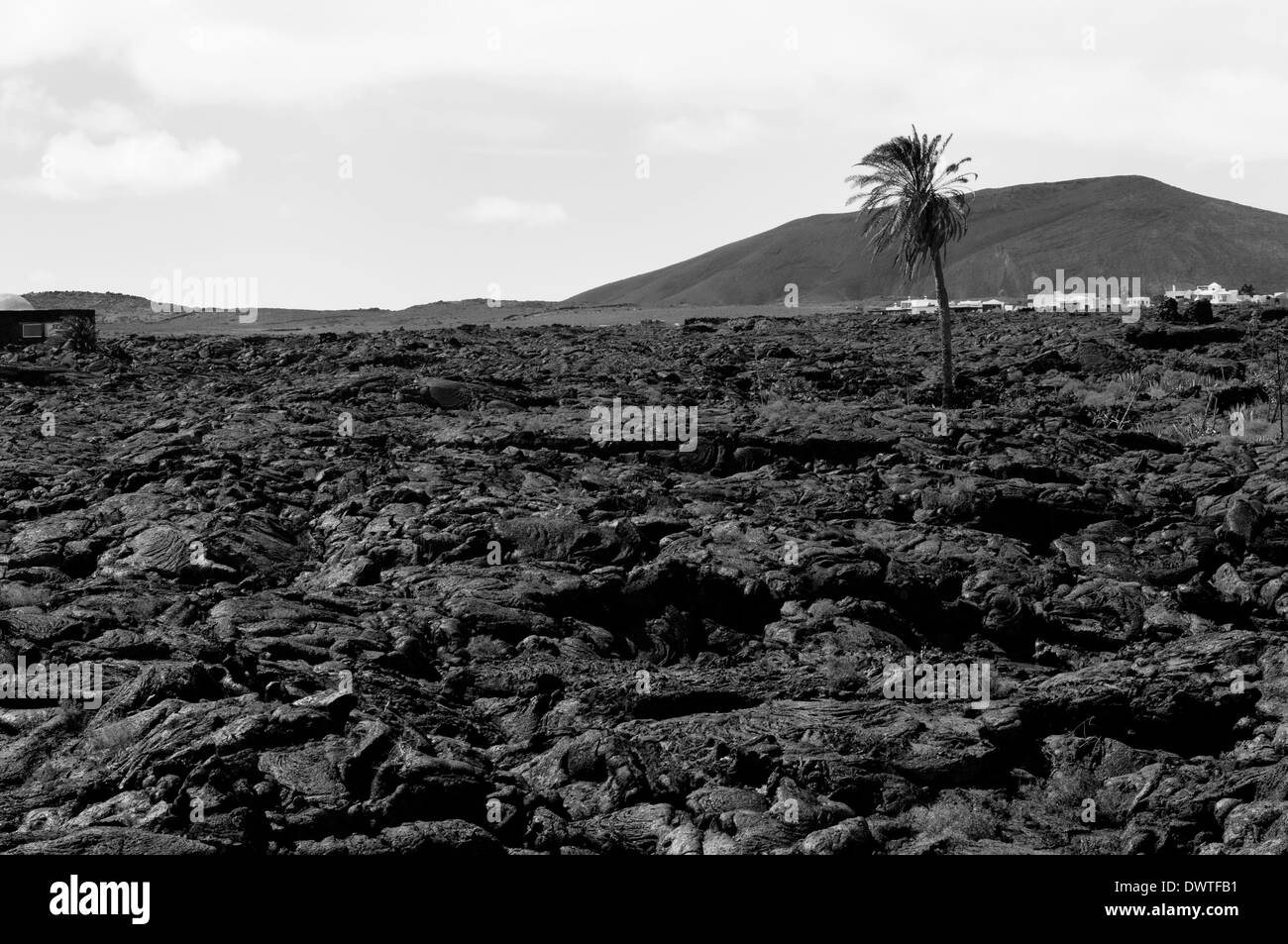 Paysage lunaire à Lanzarote, Canaries, Espagne. Banque D'Images