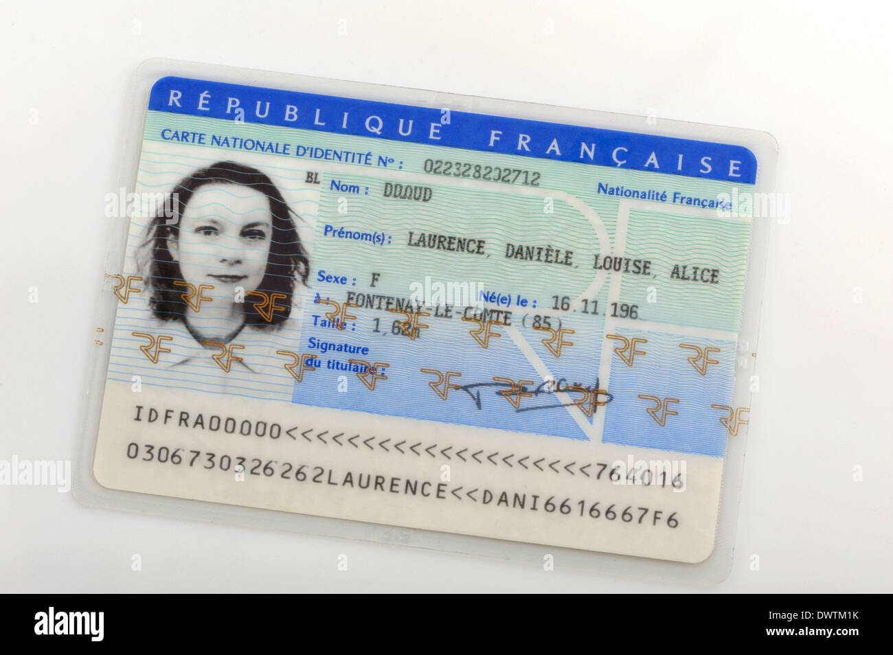 Carte d’identité Banque D'Images