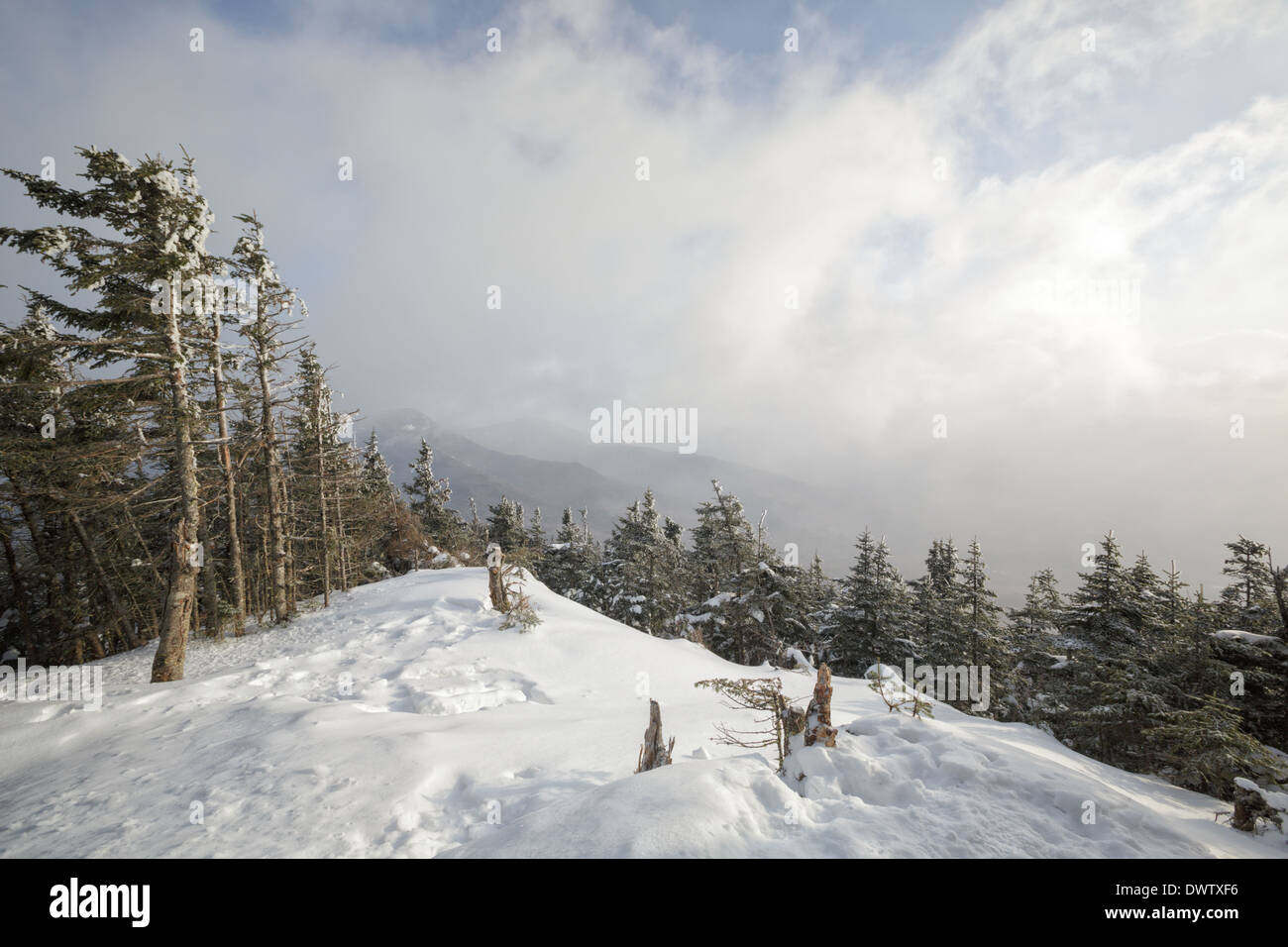 Mont Tecumseh à Waterville Valley, New Hampshire durant la saison d'hiver. Banque D'Images