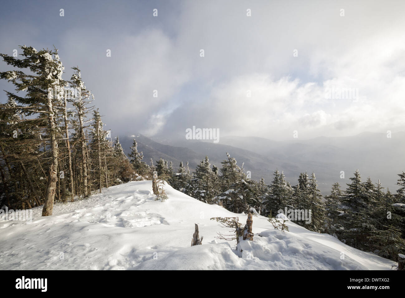 Mont Tecumseh à Waterville Valley, New Hampshire durant la saison d'hiver. Banque D'Images
