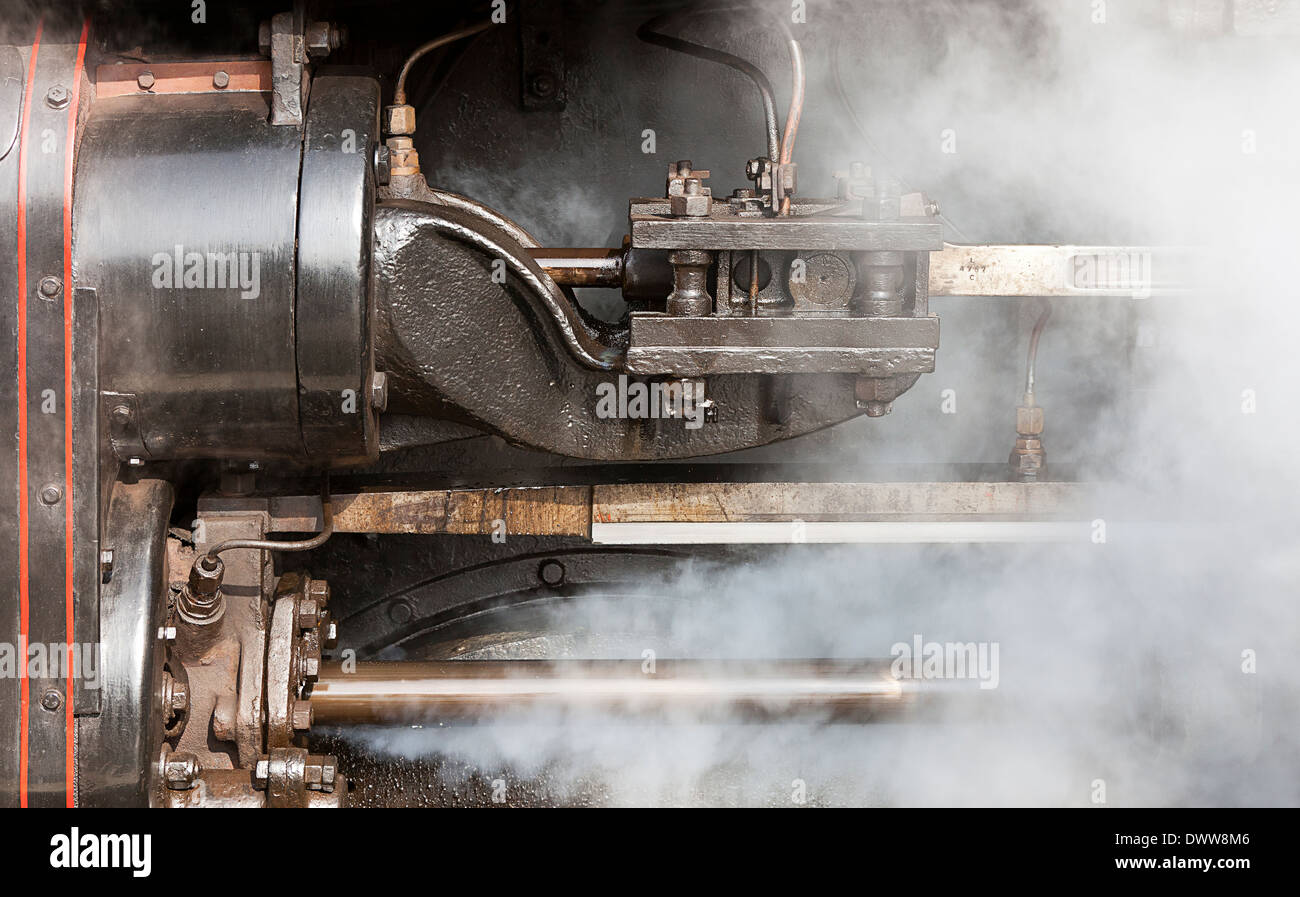 Détail d'un train à vapeur le moteur à Sheringham à Norfolk, Angleterre Banque D'Images