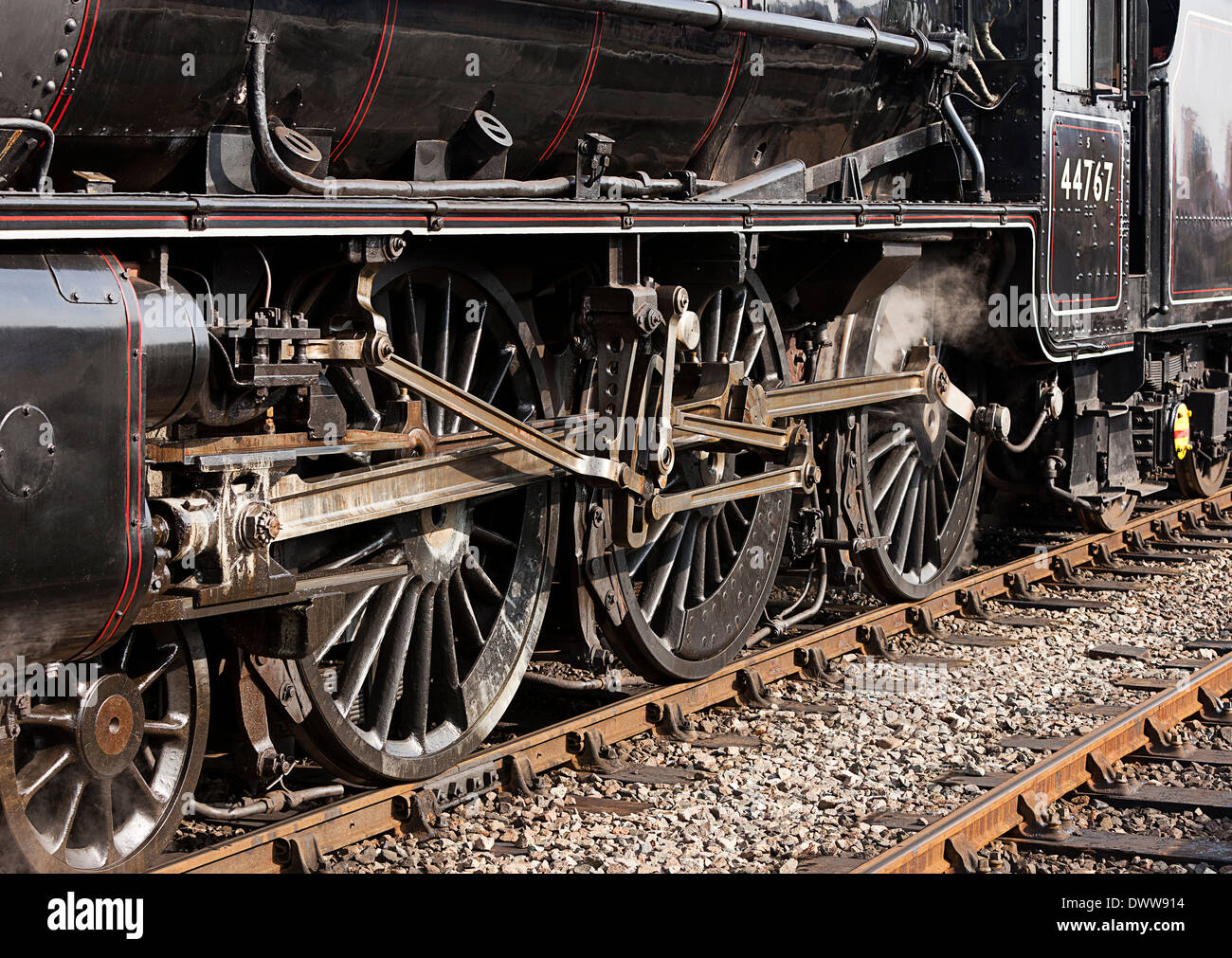 Détail d'un train à vapeur le moteur à Sheringham à Norfolk, Angleterre Banque D'Images