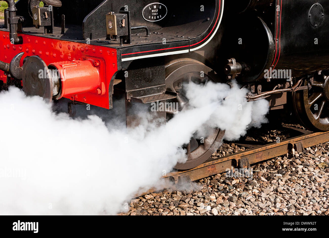Détail d'un train à vapeur le moteur à Sheringham à Norfolk, Angleterre Banque D'Images