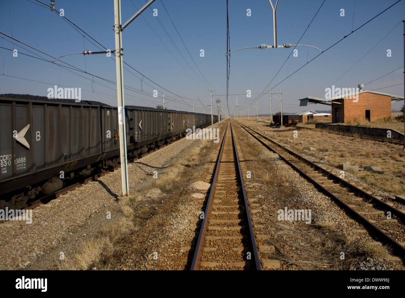 L'utilisation de chemins de fer d'Afrique du Sud liens ferroviaires pour relier les villes en Afrique du Sud pour le transport de marchandises et passagers. Banque D'Images