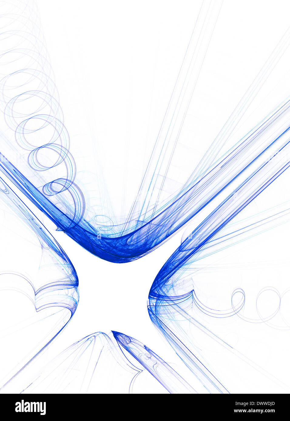 Blue Star l'abstraction sur fond blanc Banque D'Images