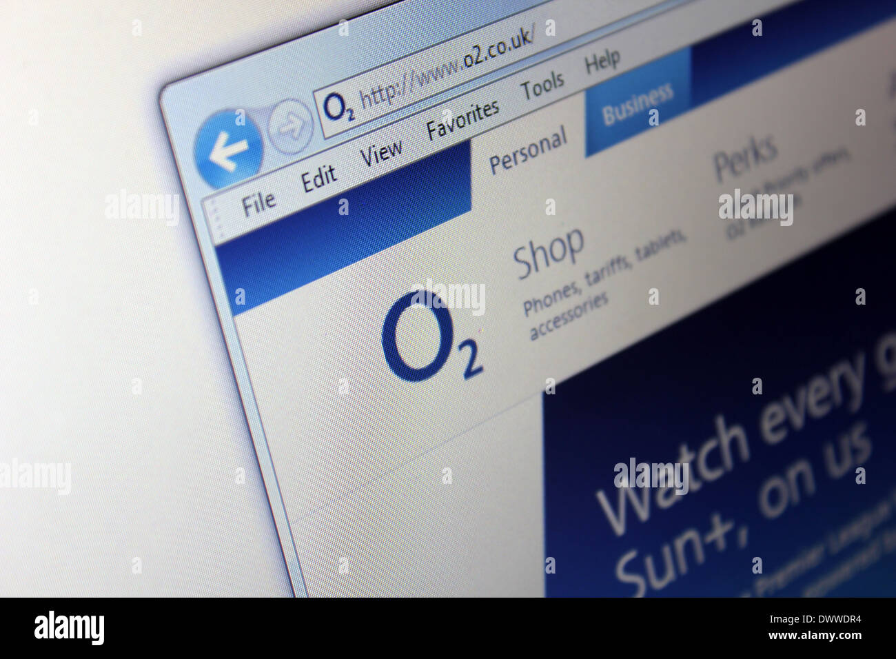 Site O2 UK Banque D'Images