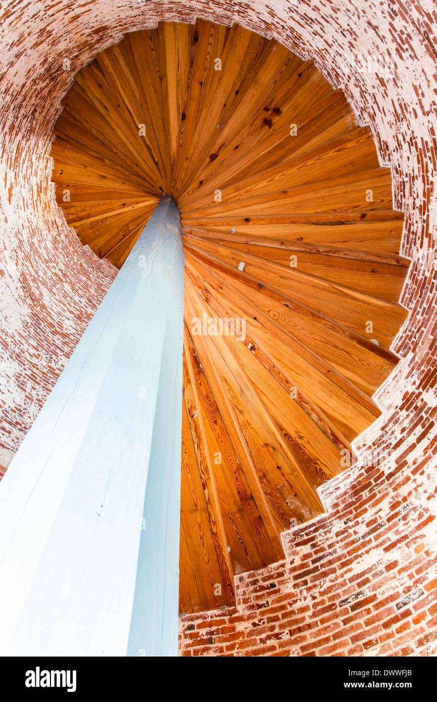 Sapelo Island Lighthouse escalier, Sapelo Island, Géorgie Banque D'Images