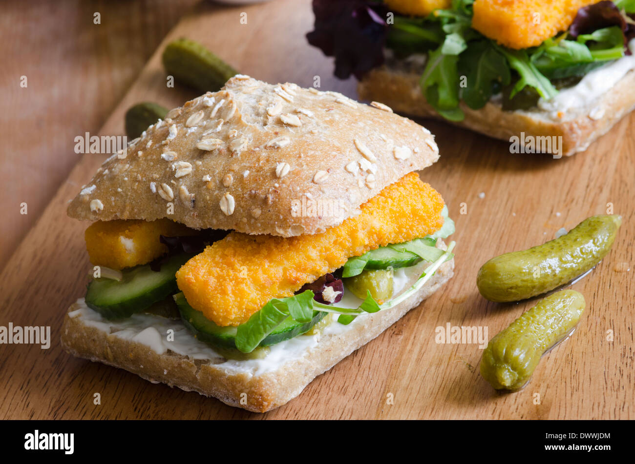 Sandwich doigt poisson Banque D'Images