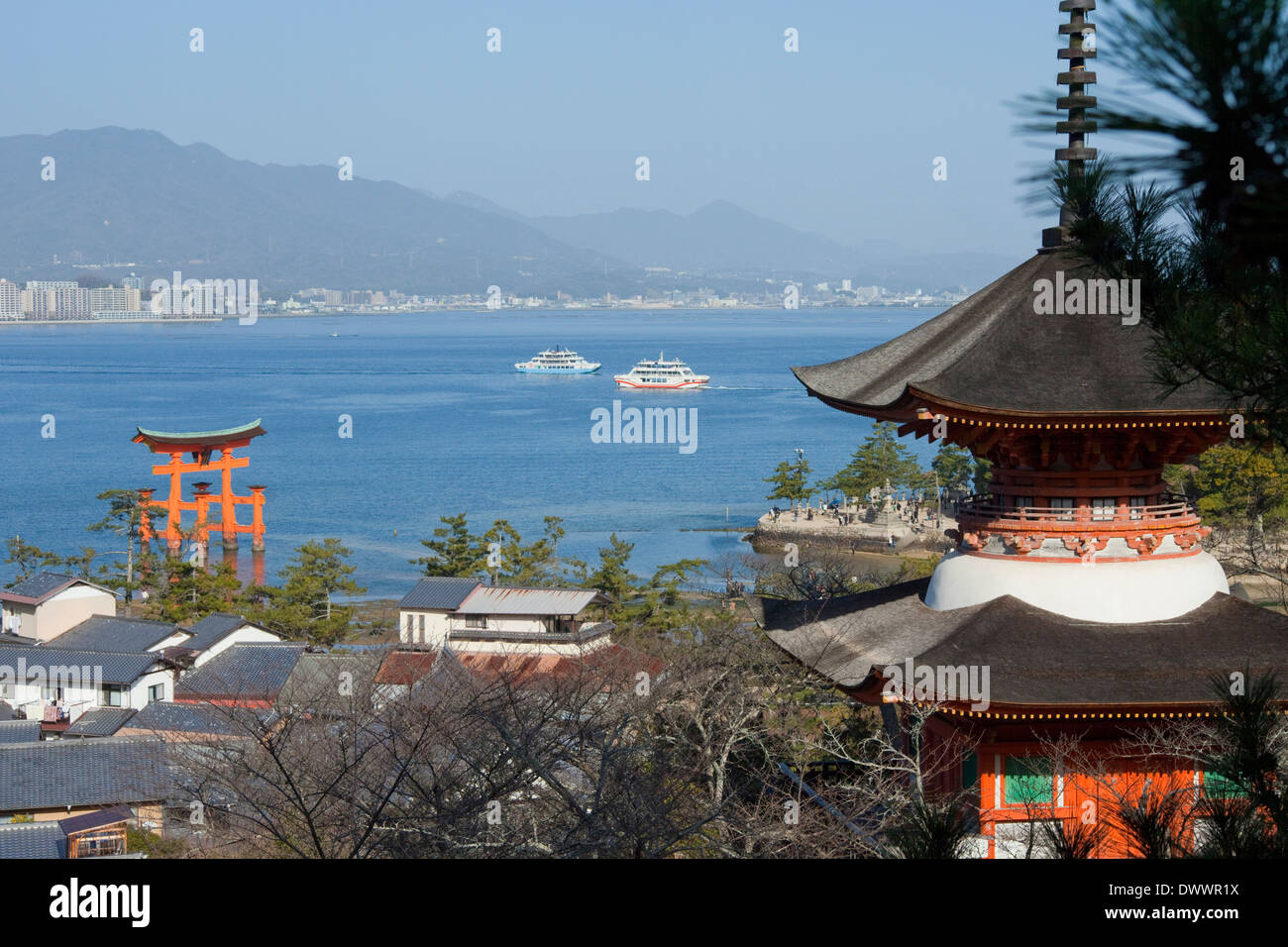 Sanctuaire d'Itsukushima, Préfecture de Hiroshima, Japon Banque D'Images