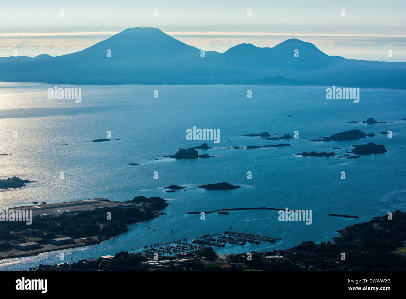 Vue depuis le sommet du Mt. Verstovia, Sitka, Alaska, USA Banque D'Images