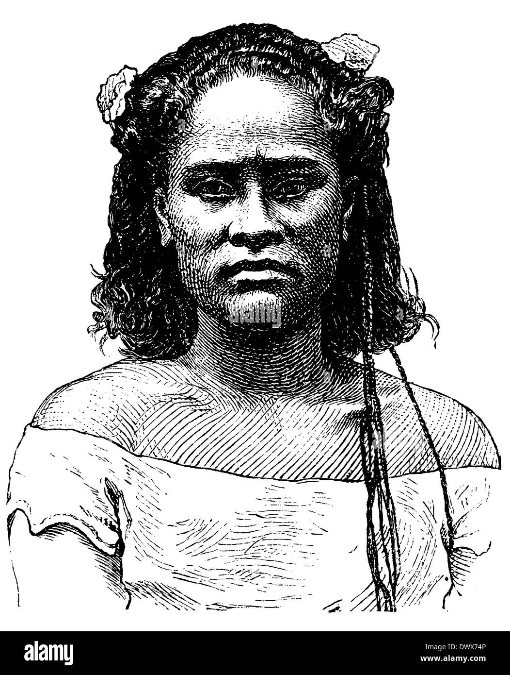 Portrait d'une femme d'îles Tonga Banque D'Images