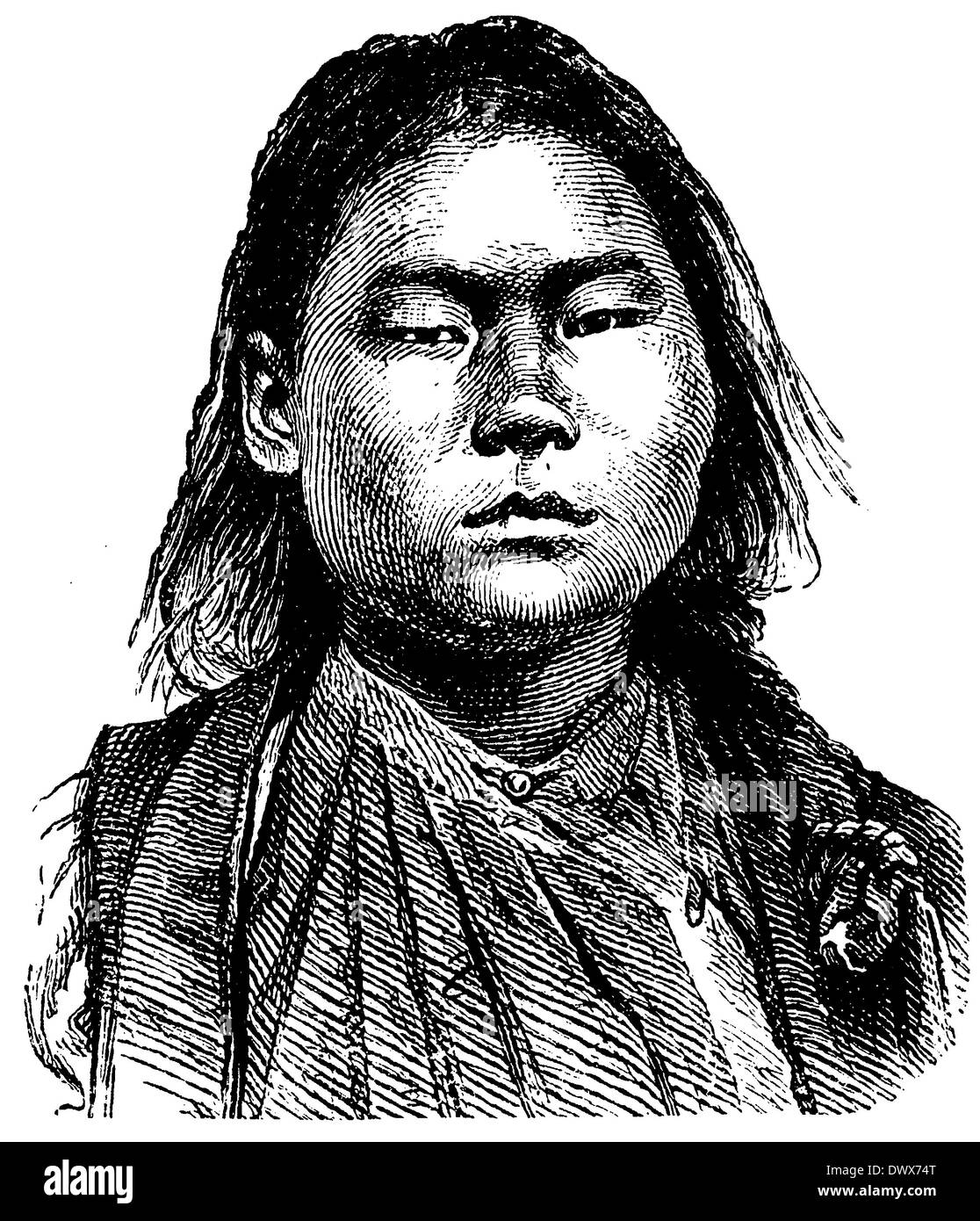 Portrait d'une femme Mongole Banque D'Images