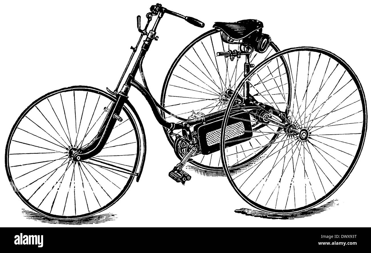 Tricycle noir et blanc Banque de photographies et d’images à haute