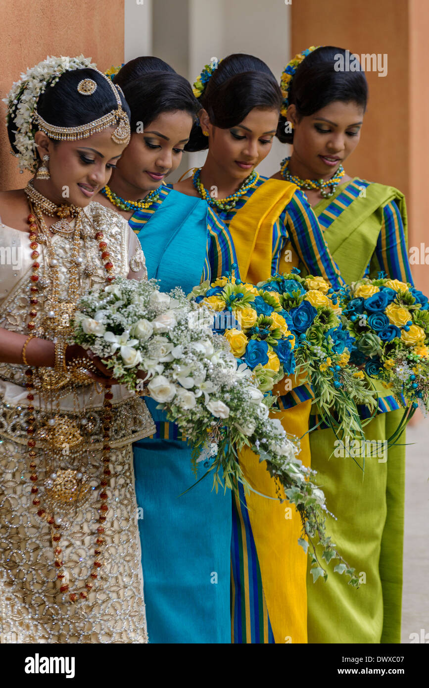 Mariée et sa cérémonie de mariage dans Galle Sri Lanka Banque D'Images