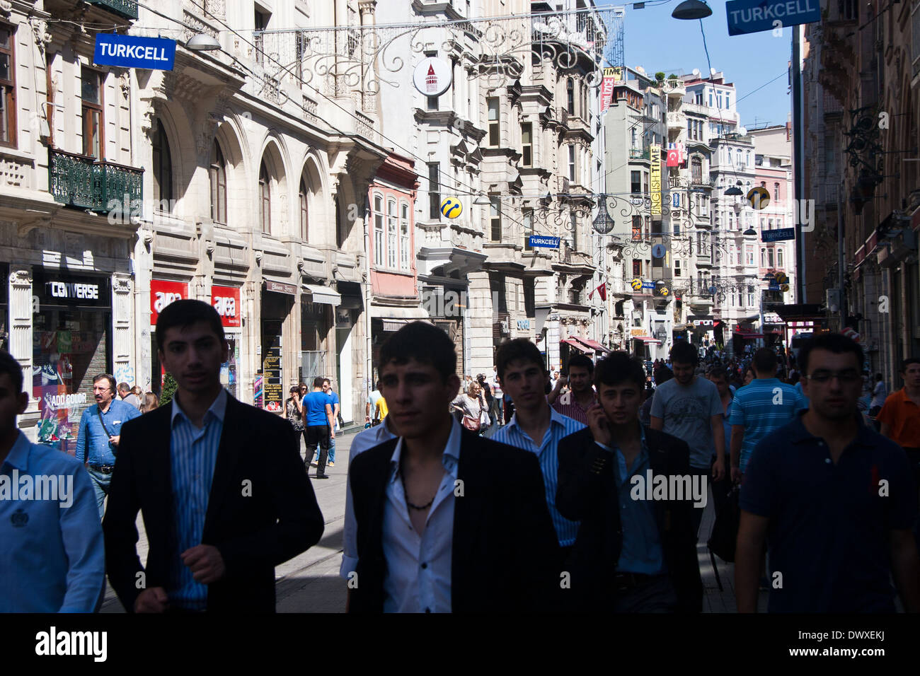La rue Istiklal, Istanbul Banque D'Images