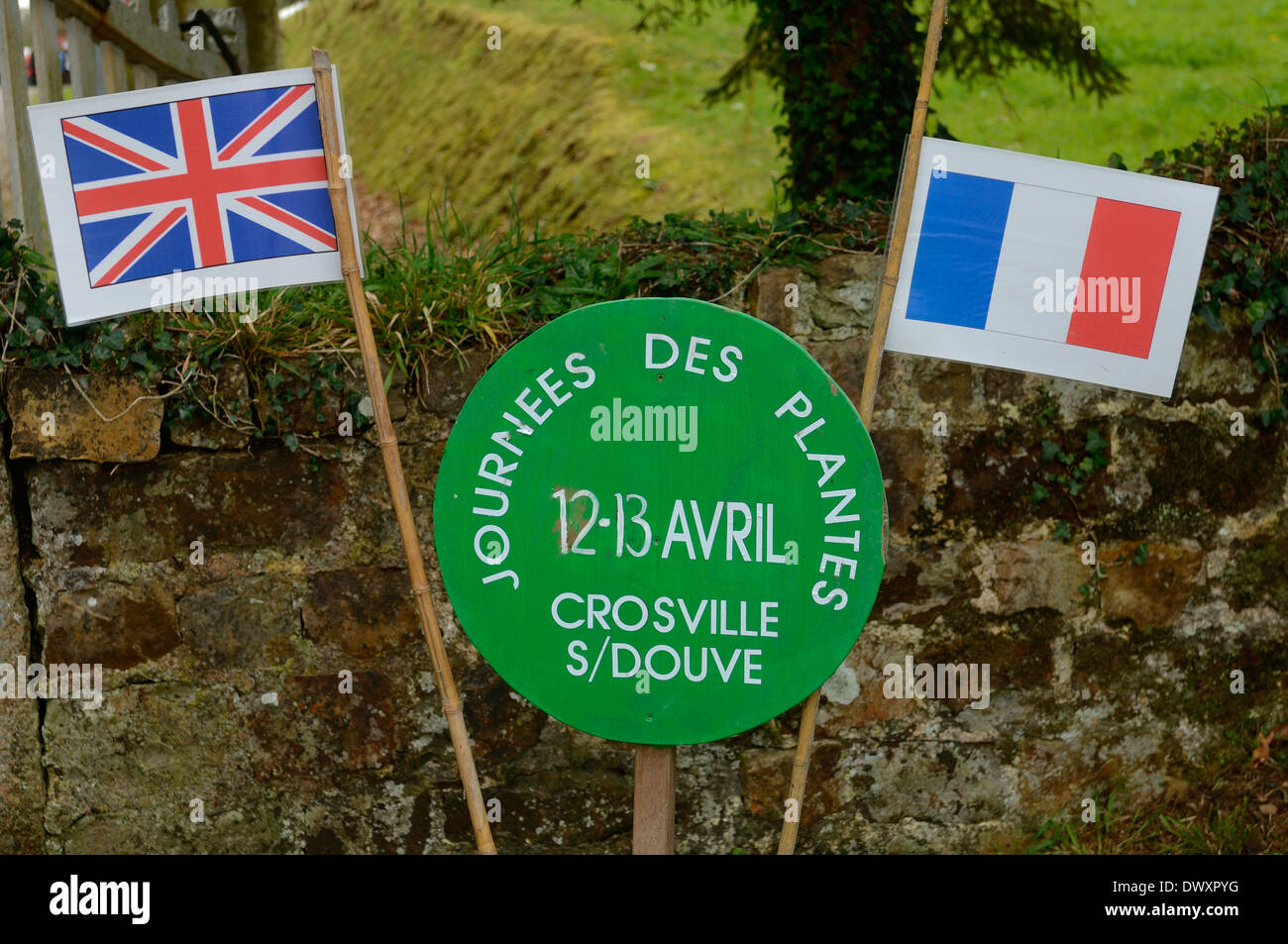 "Journée des plantes Franco-Britanniques" deux jours célébrant les jardins de France et d'Angleterre au Château de Crosville. Banque D'Images