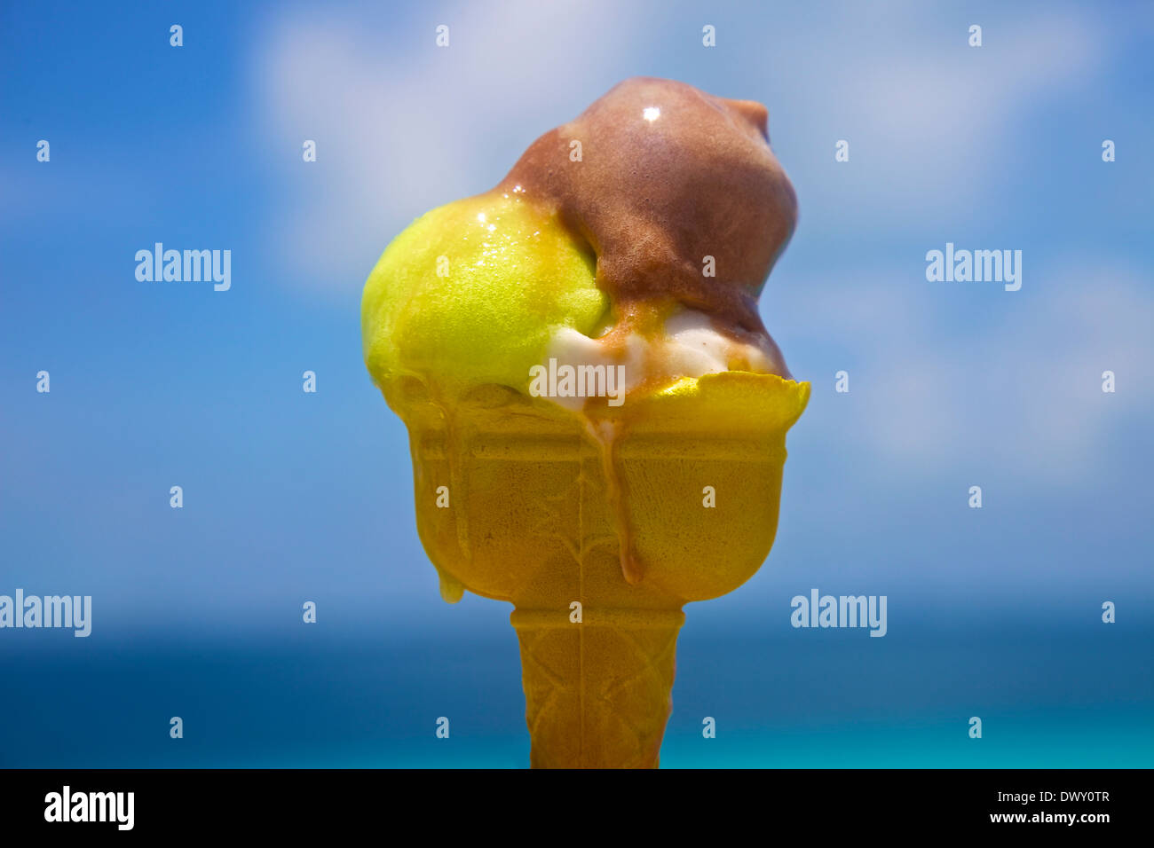 Close up of ice cream cone Banque D'Images