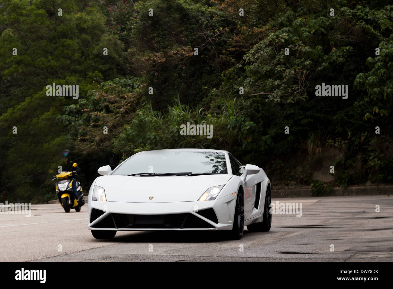 Lamborghini LP560-4 Super voiture de couleur blanche Banque D'Images