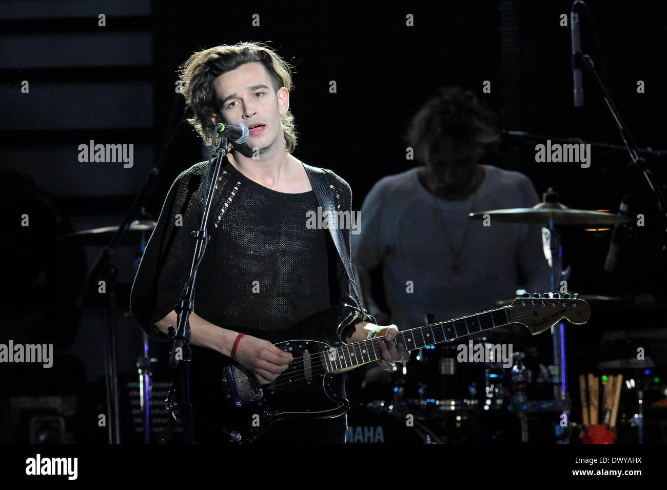 Austin, Texas, États-Unis. 13Th Mar, 2014. Matthew Healy avec le groupe The 1975 effectue au mtvU Woodie Awards pendant SXSW le 13 mars 2014 à Austin, Texas - USA. © Manuel Nauta/NurPhoto ZUMAPRESS.com/Alamy/Live News Banque D'Images