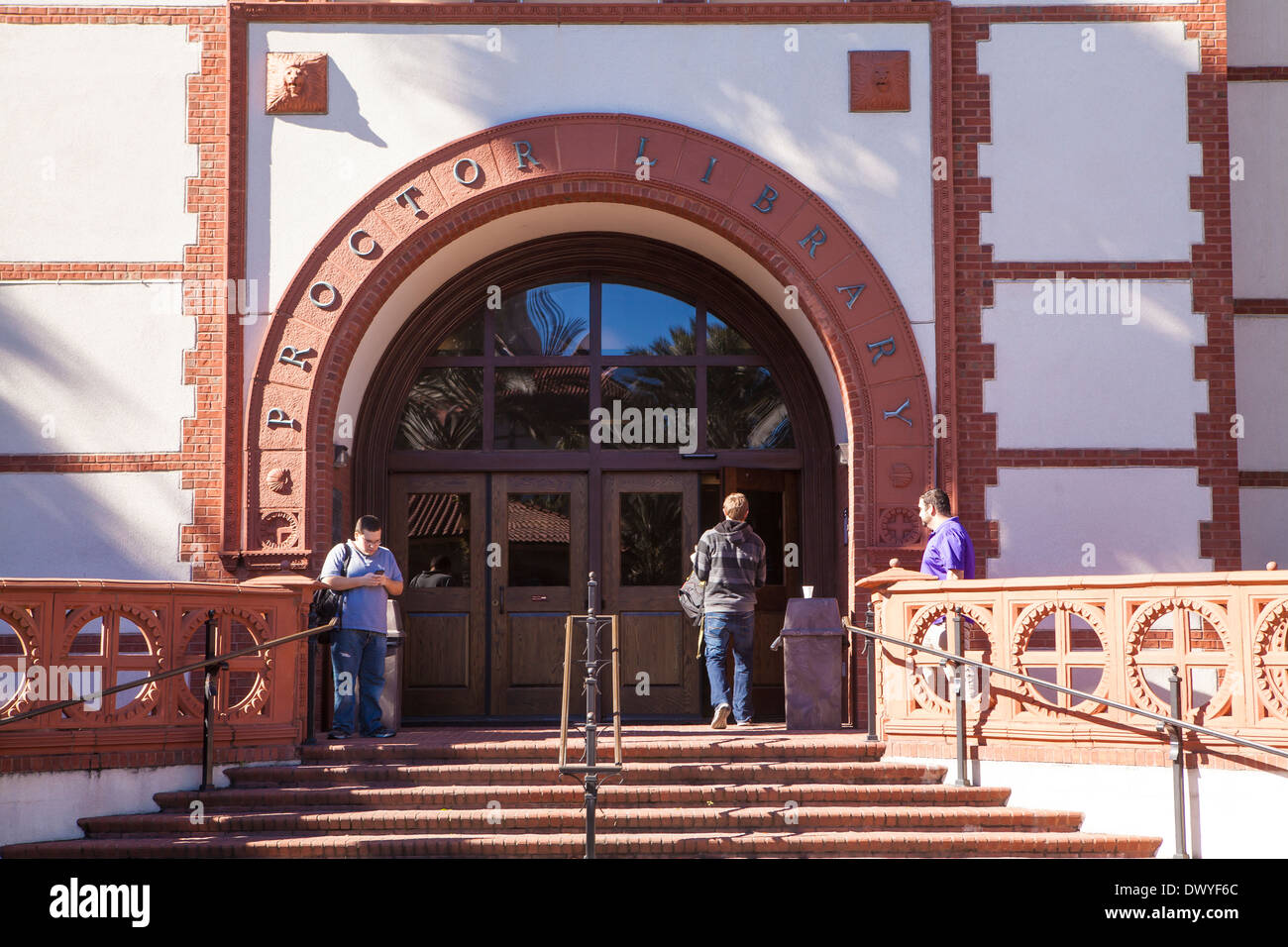 Flagler College Proctor Bibliothèque est représenté à Saint Augustine, Floride Banque D'Images