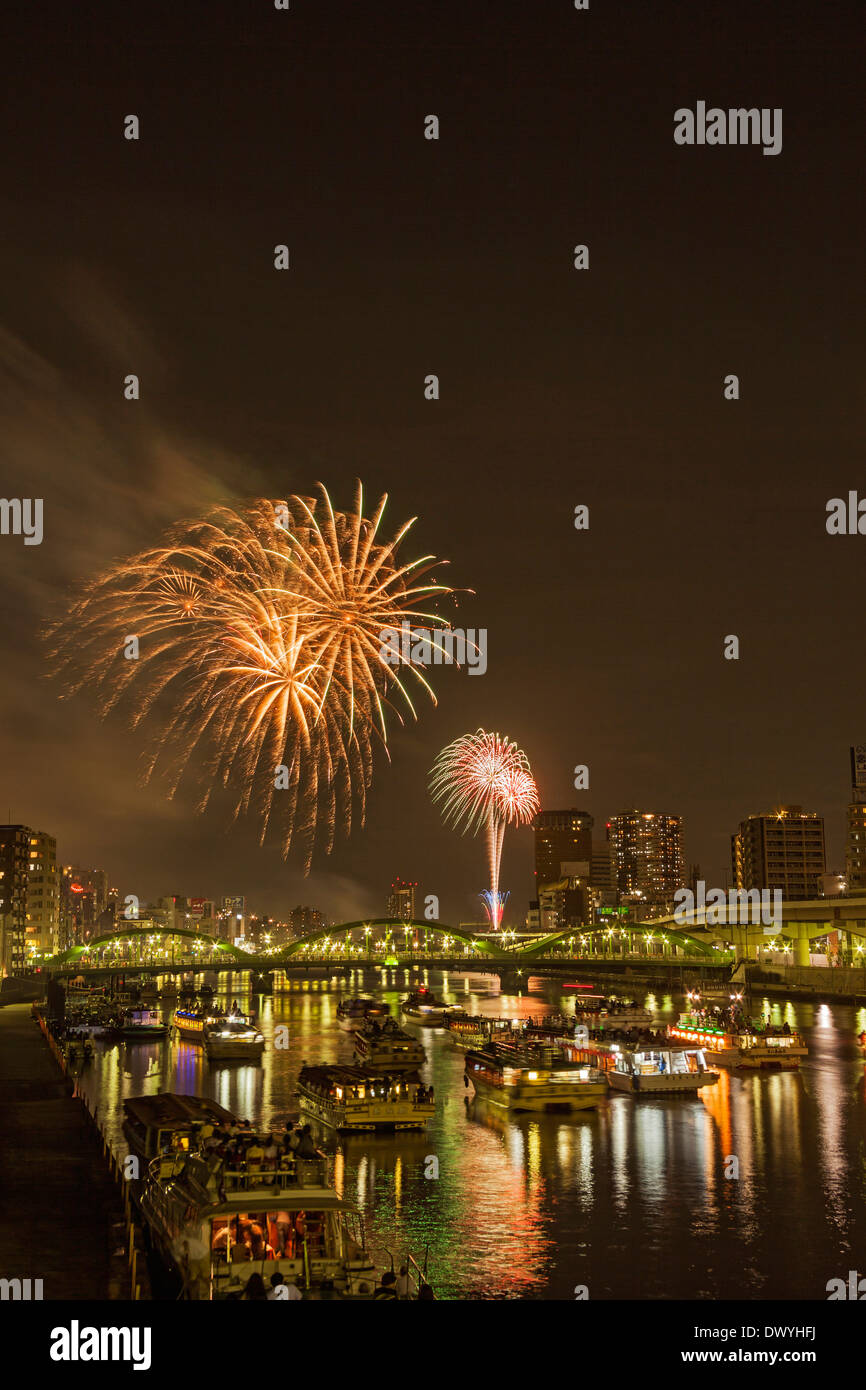 Festival d'artifice de la rivière Sumida, Sumida, Tokyo, Japon Banque D'Images