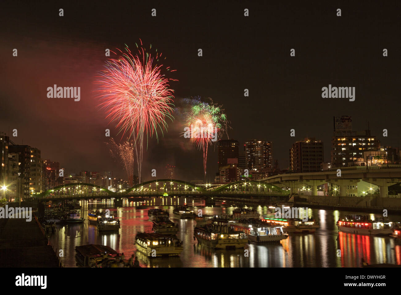 Festival d'artifice de la rivière Sumida, Sumida, Tokyo, Japon Banque D'Images