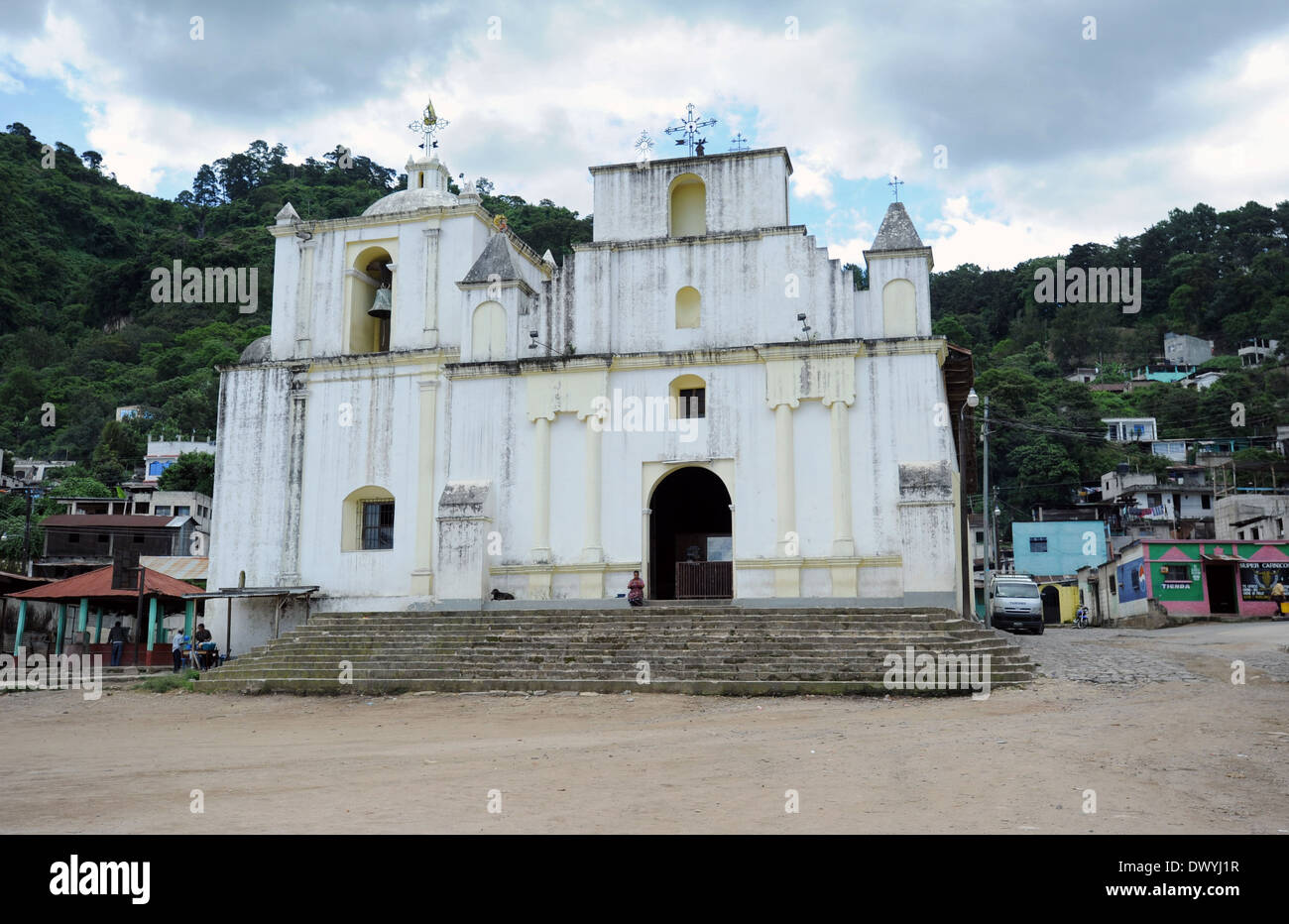 Église de San Jorge La Laguna, Solola, Guatemala. Banque D'Images
