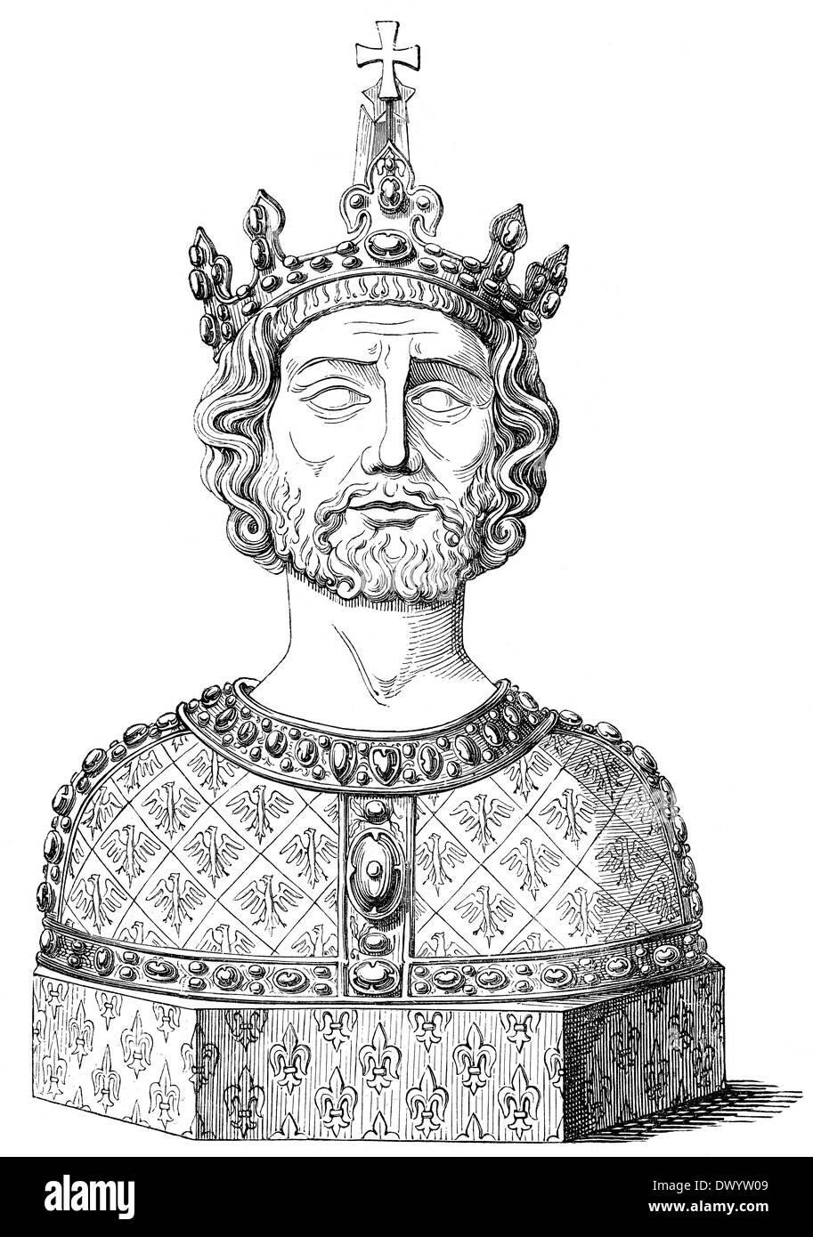 Charlemagne, Charles le Grand ou Carolus Magnus, 747-814, Roi des Francs et Empereur des Romains, la dynastie carolingienne, Banque D'Images