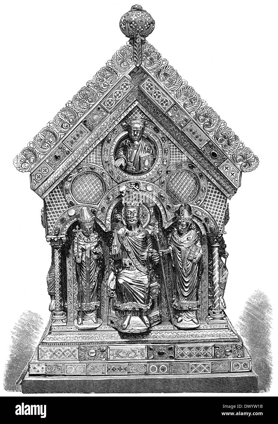 L'Karlsschrein ou culte de Charlemagne, Cathédrale d'Aix, Aix-la-Chapelle, Allemagne, Banque D'Images