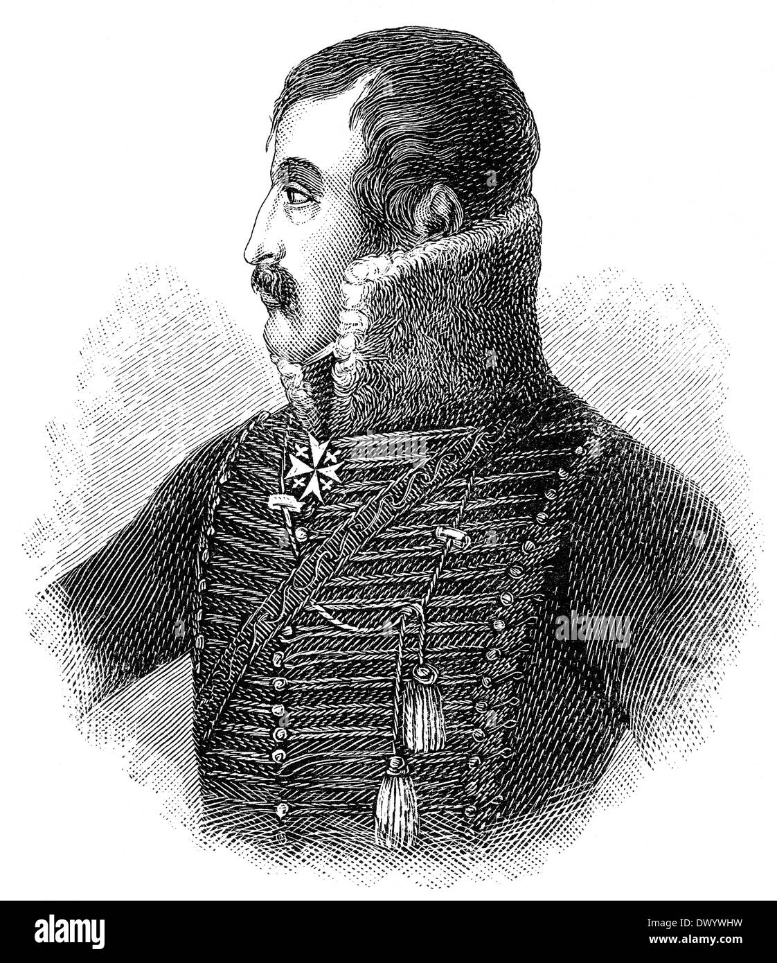 Ferdinand Baptista von Schill, 1776 - 1809, un officier prussien, La Guerre de la Cinquième Coalition ou guerre franco-autrichienne de 1809 Banque D'Images
