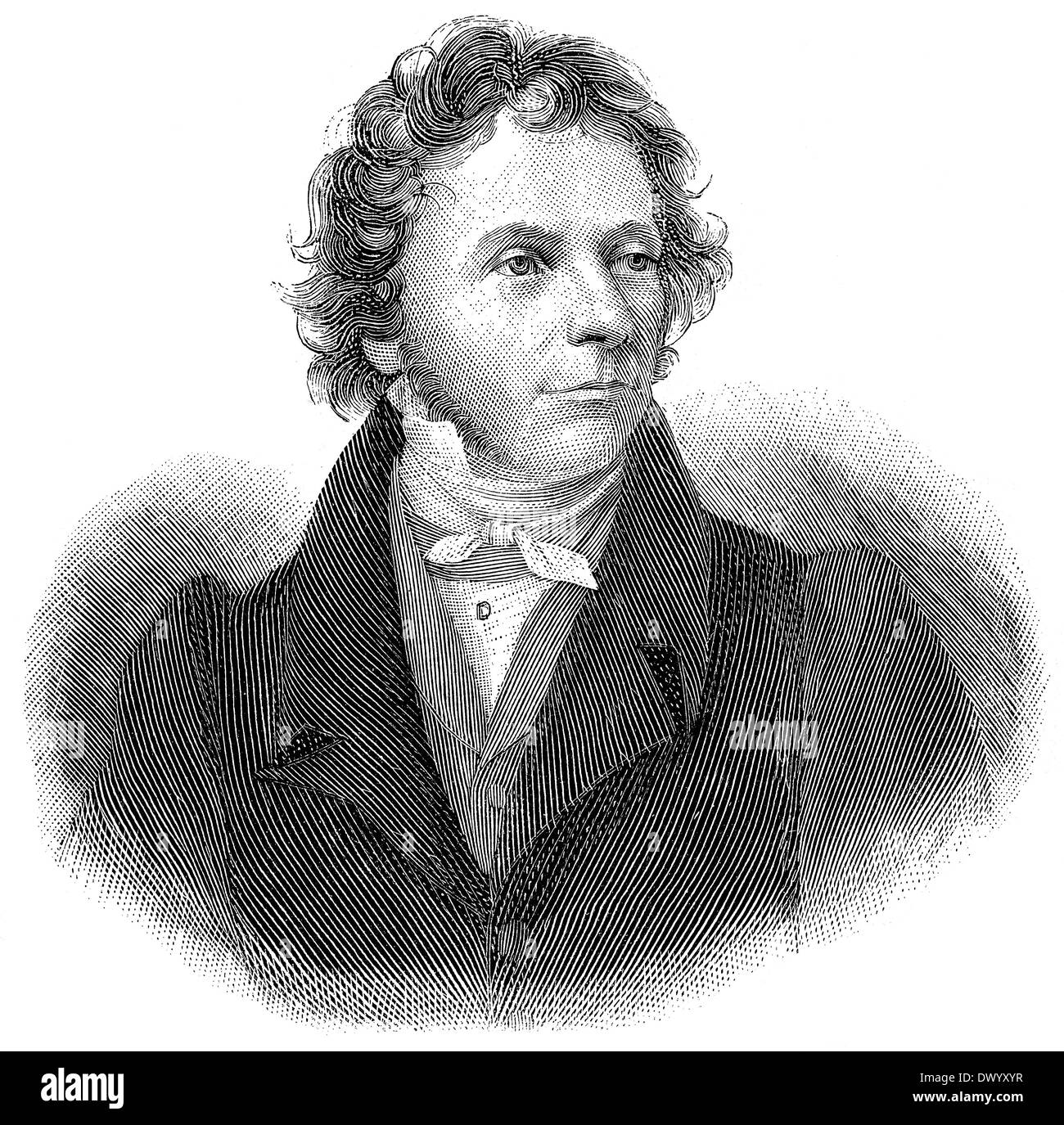 Lorenz Oken, portrait de 1779 - 1851, un naturaliste allemand, botaniste, biologiste et ornithologue, Banque D'Images