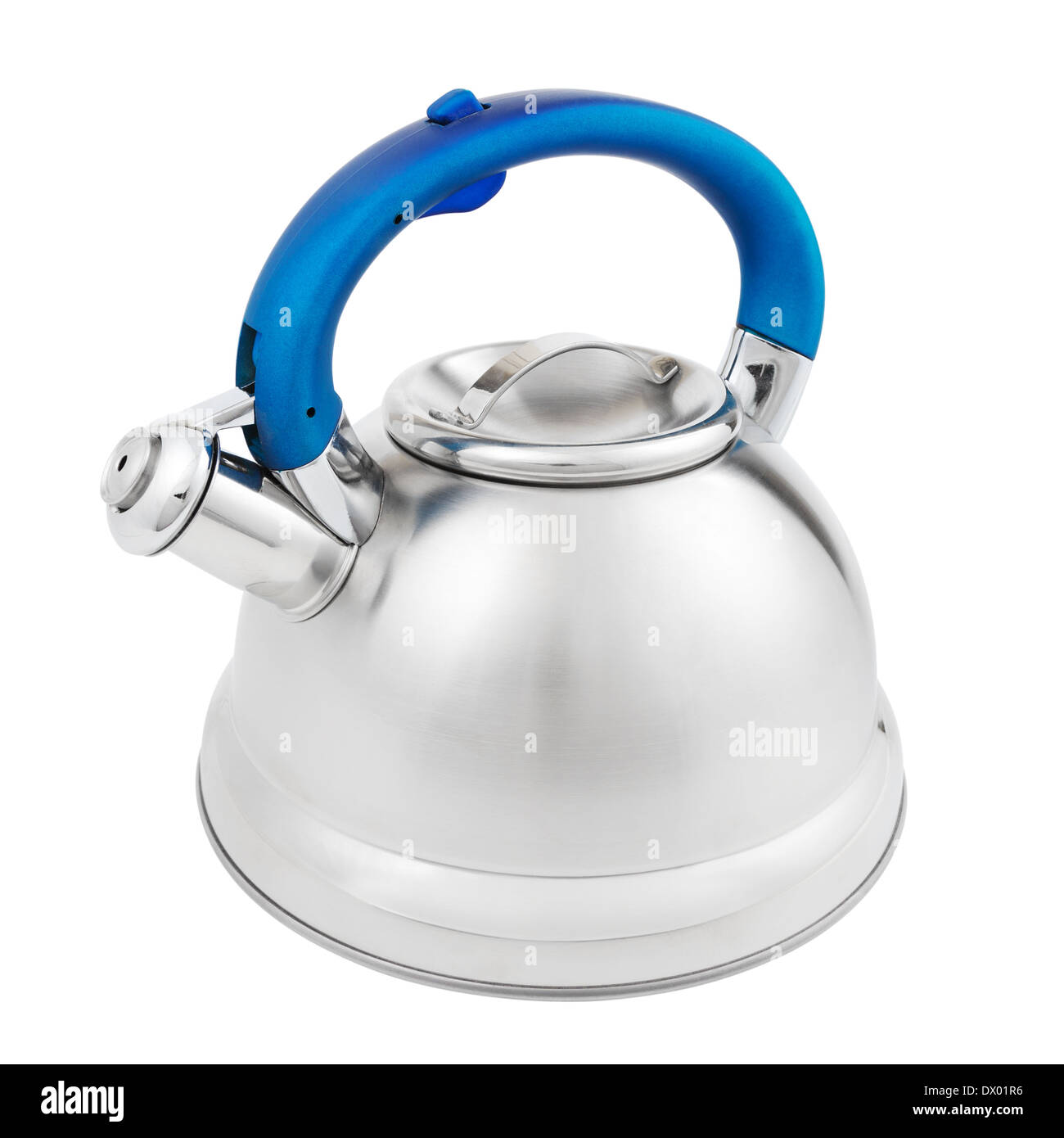 Plateau inox électrique avec sifflet isolé sur fond blanc Banque D'Images