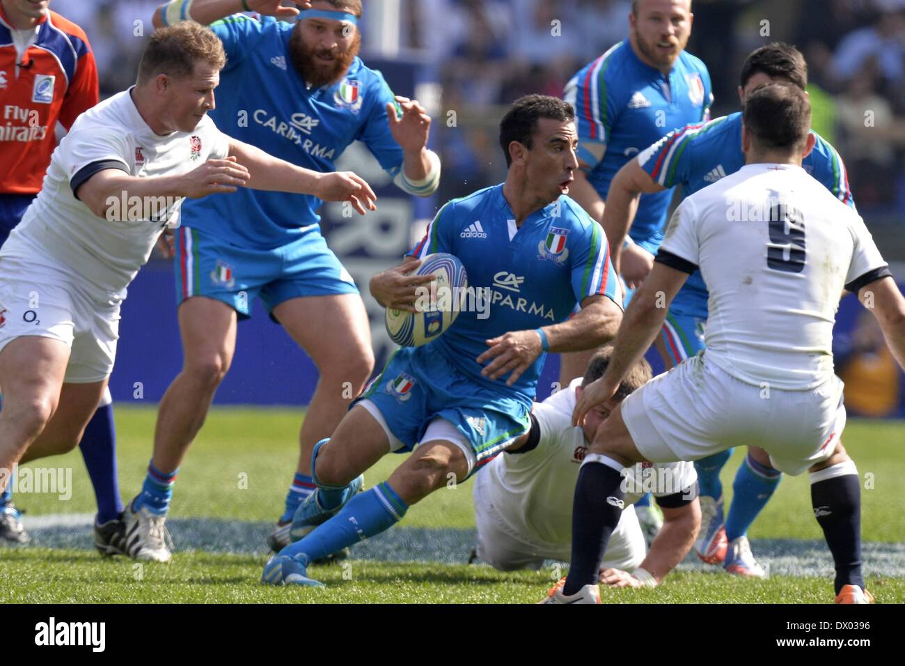 Rome, Italie. Mar 15, 2014. Stadio Olimpico. 6-Nations international rugby. L'Italie contre l'Angleterre. Luciano Orquera Italia. Credit : Action Plus Sport/Alamy Live News Banque D'Images