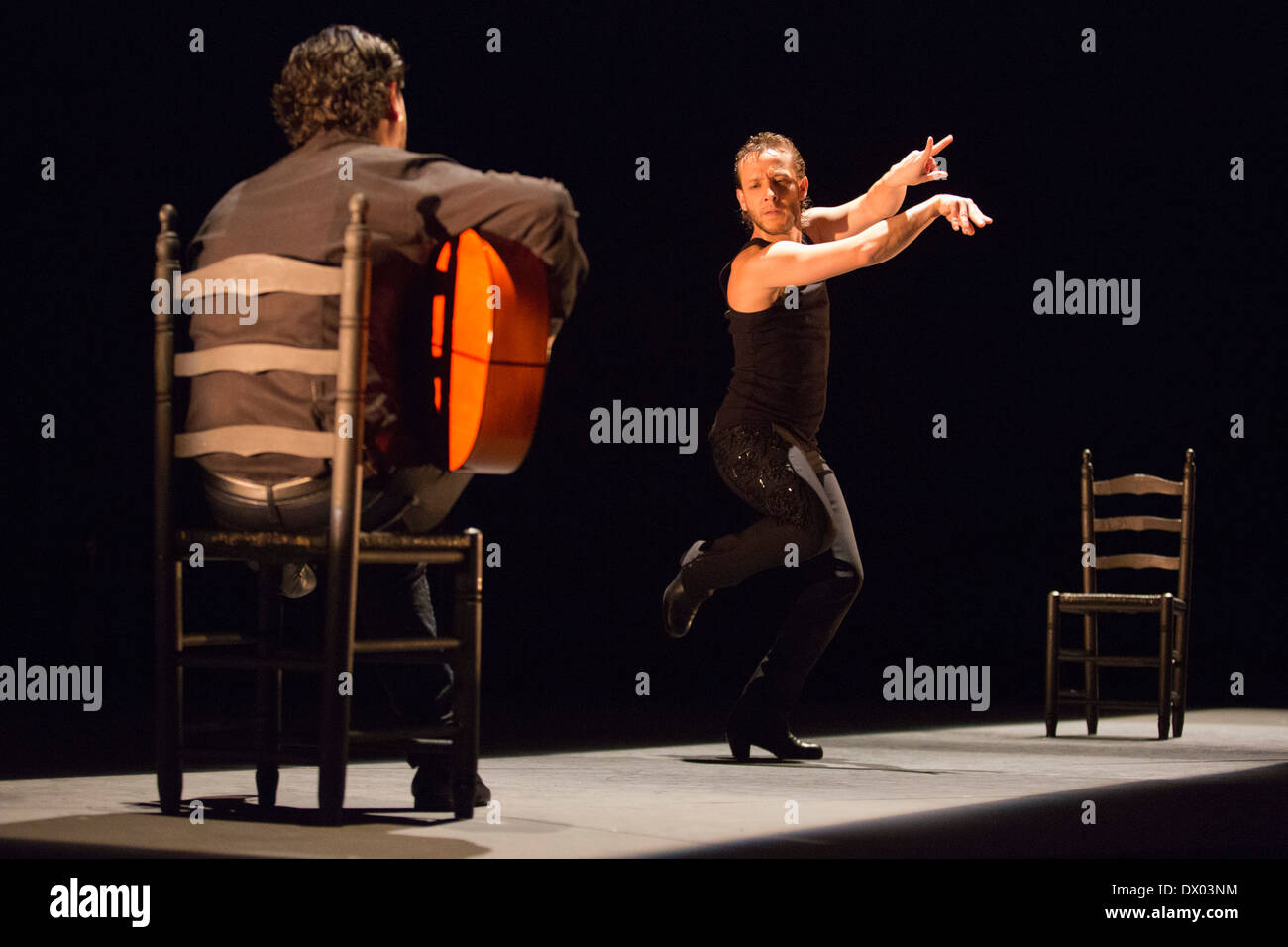 'Trasmín» effectuée par Manuel Liñan Belén Maya de la société au cours de la London 2014 Festival Flamenco Banque D'Images