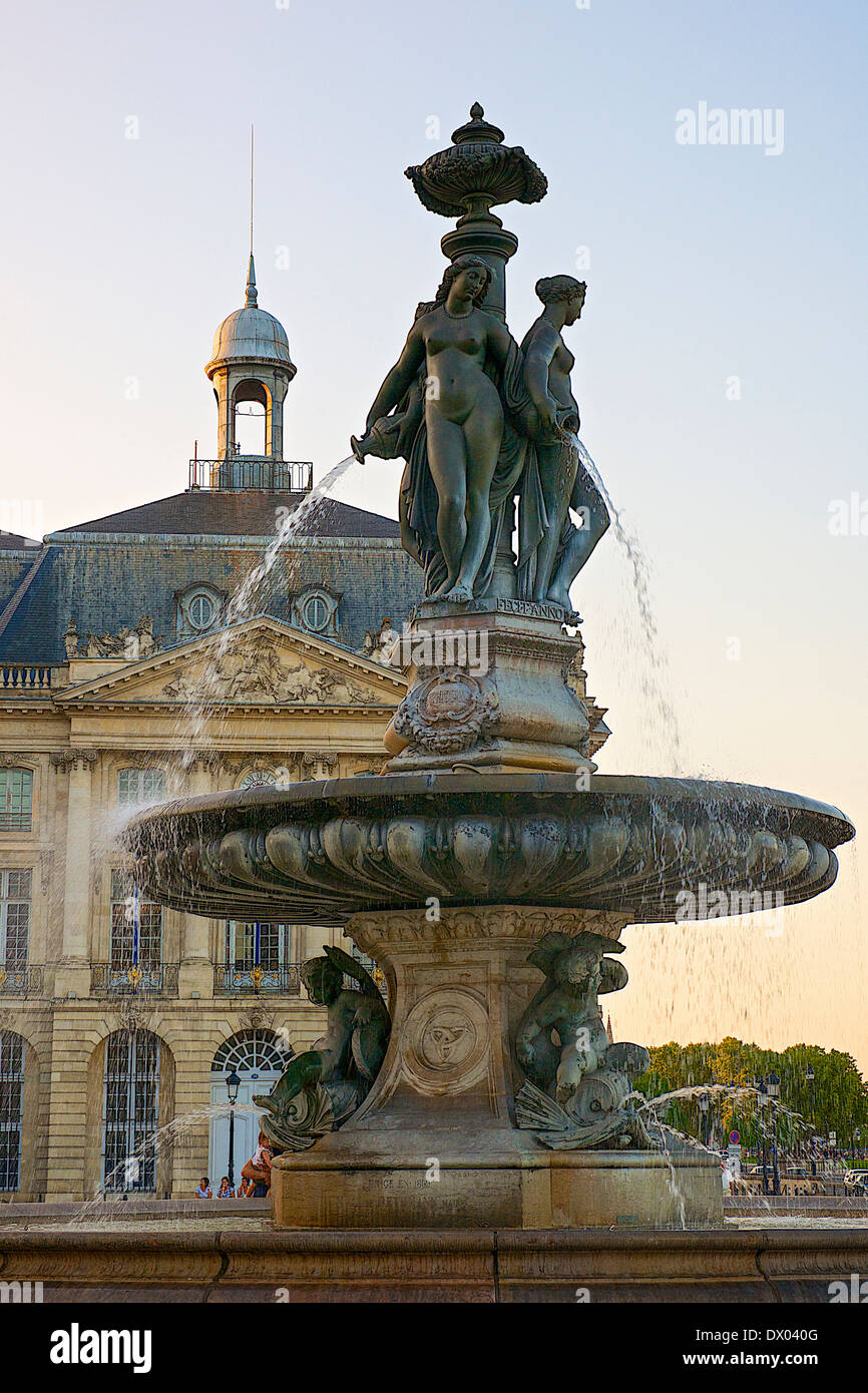 Place de la Bourse à Bordeaux, France Banque D'Images