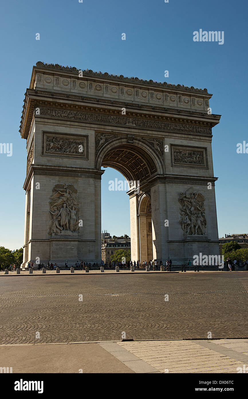 L'Arc de Triomphe à Paris, France Banque D'Images
