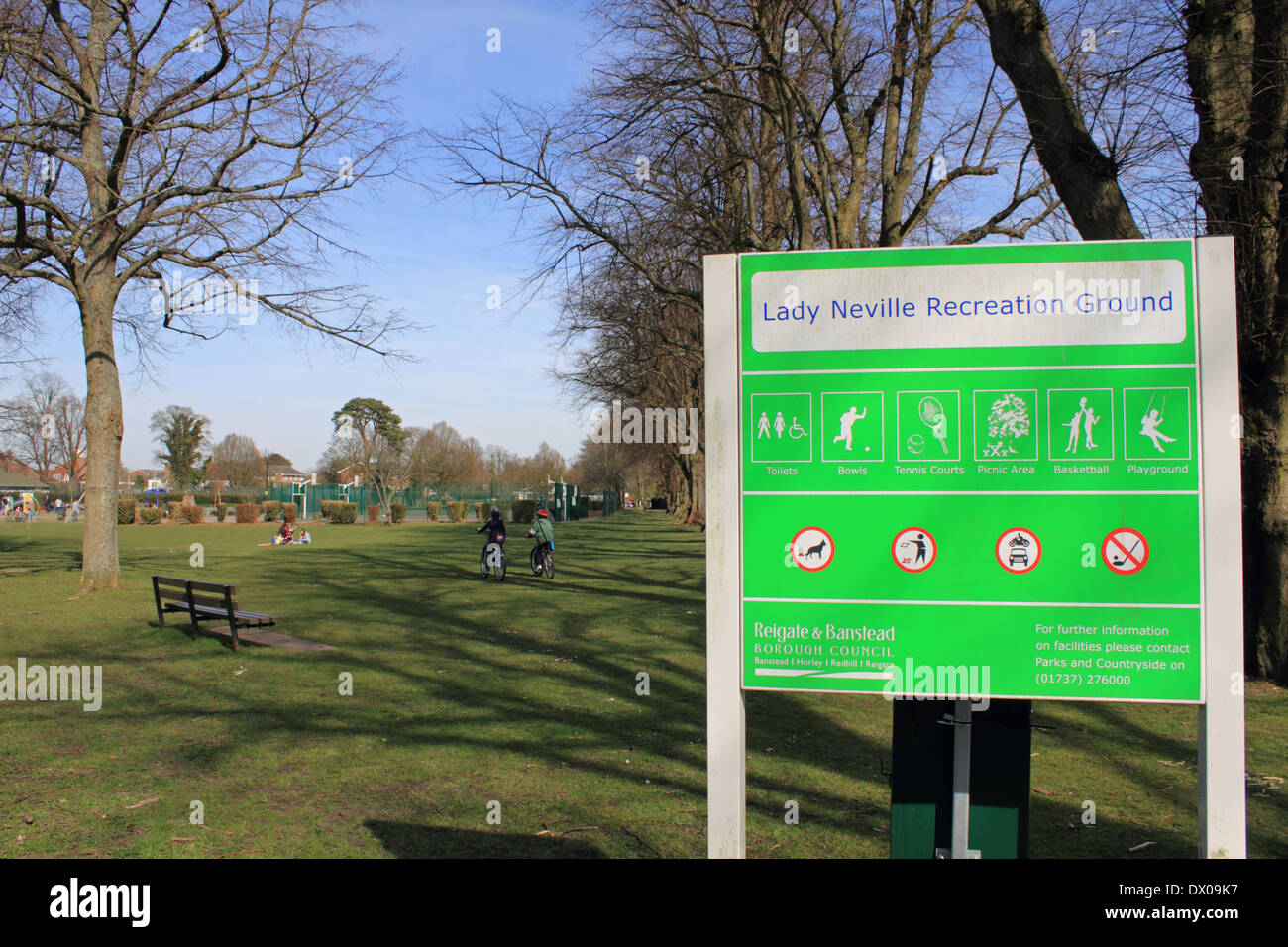 Dame Neville Recreation Ground and Banstead, Surrey, Angleterre. Banque D'Images